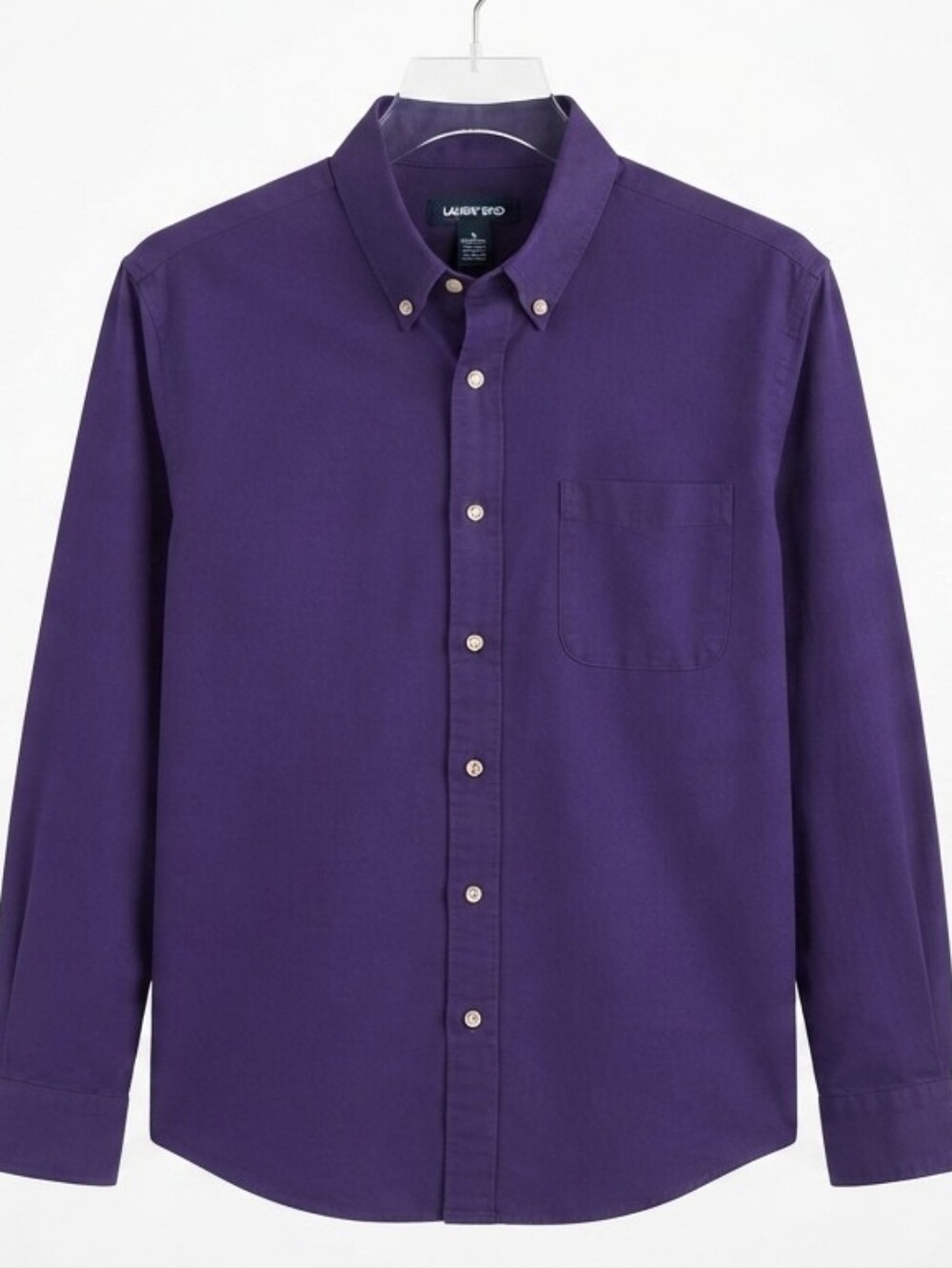 Lands' End Men's Purple Button-Down Shirt Size L Tall